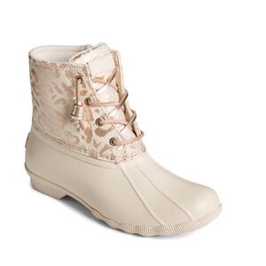 Sperry Saltwater Metallic Jacquard Duck Boot Size 6 M